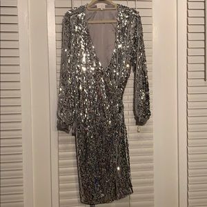 Sequin wrap dress